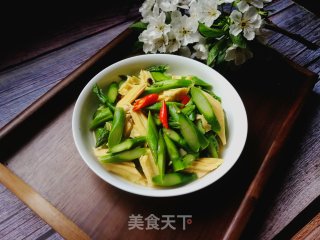 Stir-fried Yuba with Asparagus recipe