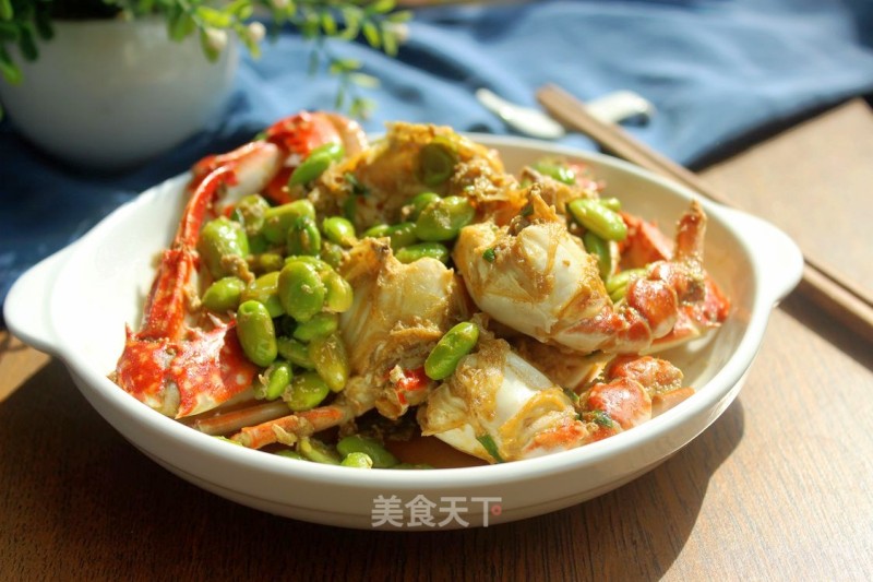 Steamed Crab with Edamame recipe