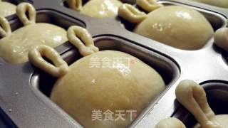 #柏翠大赛# Meng Meng Da Bunny Coconut Stuffed Bread recipe