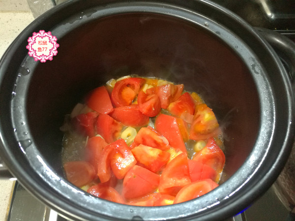 Enoki Mushroom and Tomato Soup recipe