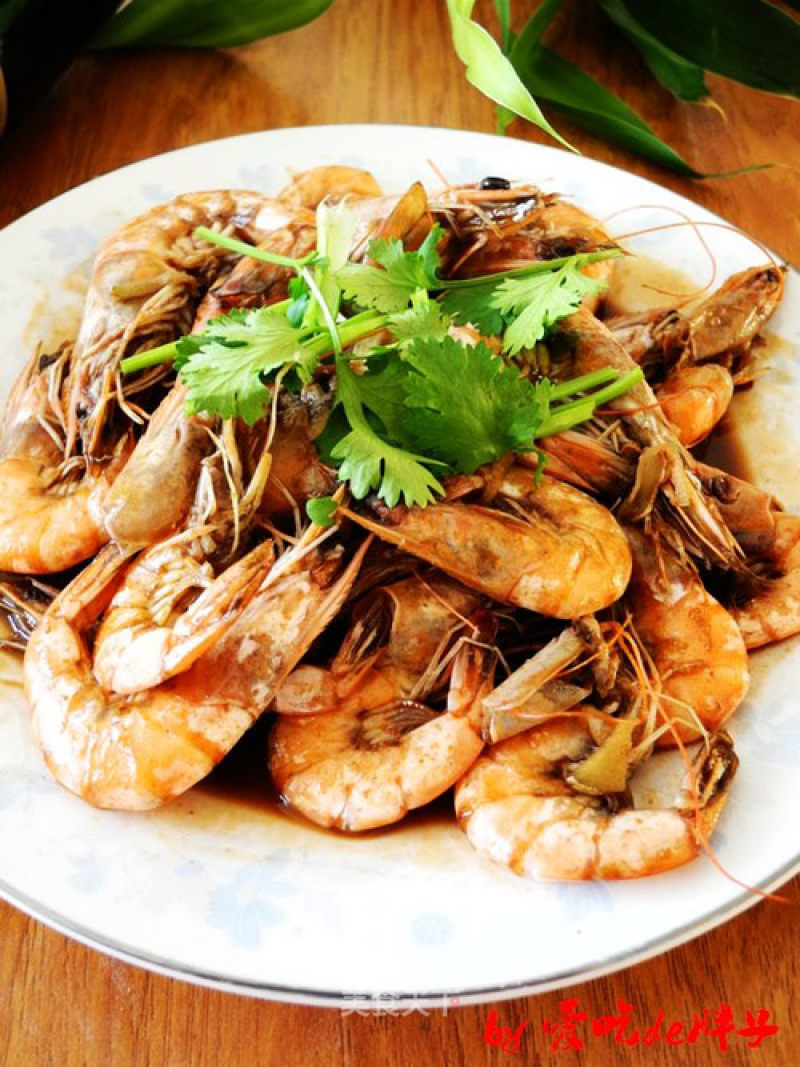 Shrimp Braised in Red Wine