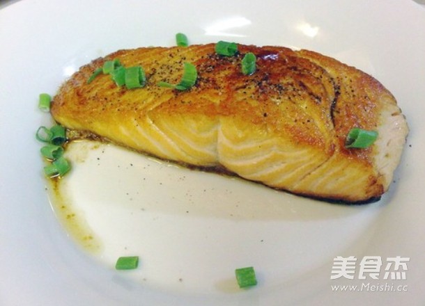 Fried Salmon with Lemon Cheese recipe
