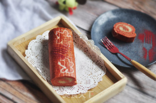 Red Velvet Hand-painted Cake Roll recipe