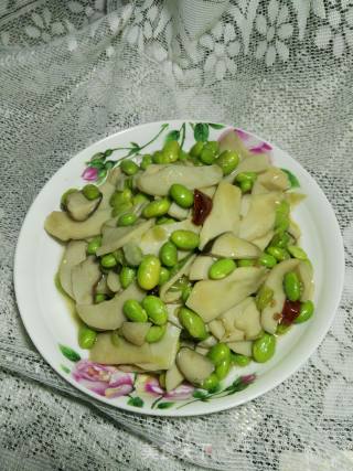 Fried Edamame with Pleurotus Eryngii recipe
