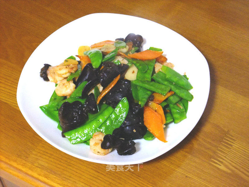 Fried Shrimp with Snow Pea recipe