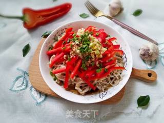 Red Pepper Mixed with Enoki Mushrooms recipe