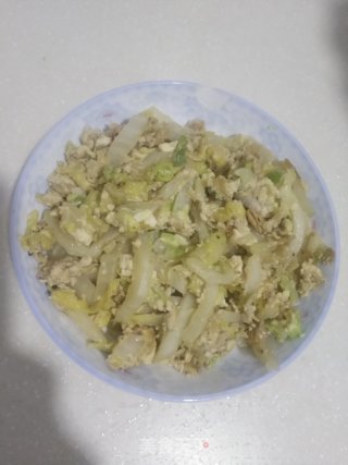 #春时正好# Scrambled Eggs with Cabbage and Shrimp Skin recipe