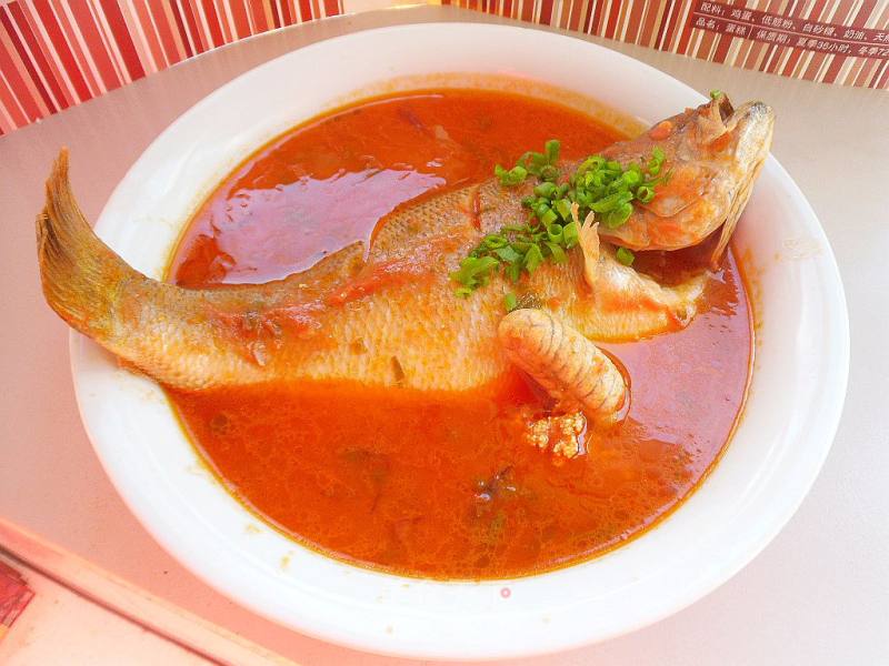 Perch in Red Soup