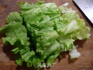 Stir-fried Rice Cake with Lettuce and Broad Beans recipe