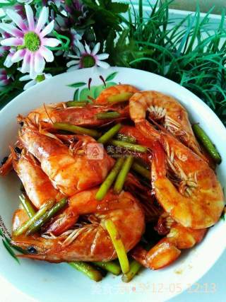 Braised Shrimp with Garlic Moss Oil recipe