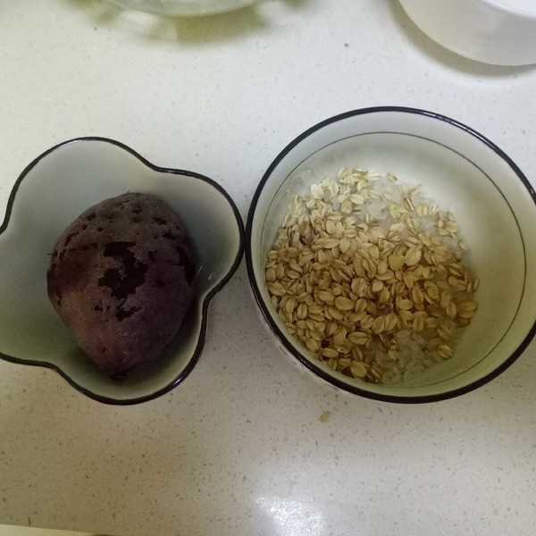 Purple Sweet Potato Oatmeal Rice Porridge recipe