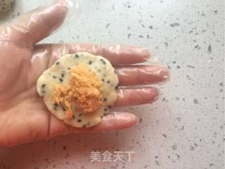 Sesame Pork Floss Mochi Bun recipe