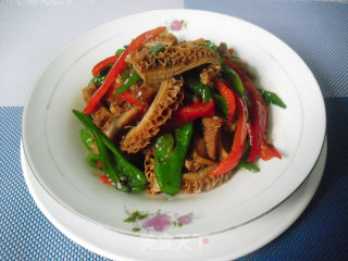 Stir-fried Tripe with Green and Red Pepper recipe