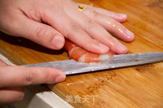 Argentine Red Shrimp and Vegetable Salad Sashimi recipe