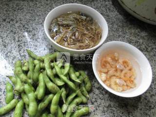 Fried Edamame with Bamboo Shoots and Dried Vegetables recipe