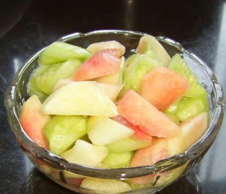 Cucumber Mixed with Peaches recipe