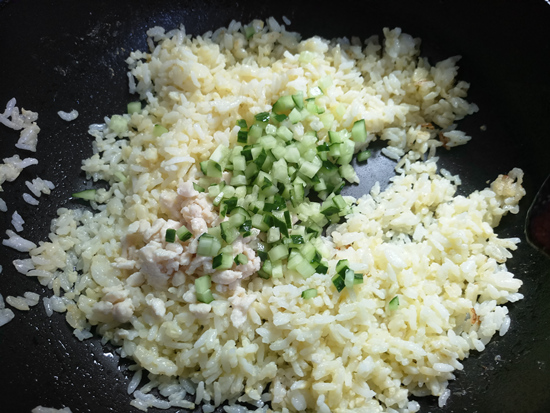 Cucumber Chicken Fried Rice recipe