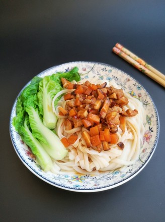 Noodles with Mushroom Meat Sauce recipe