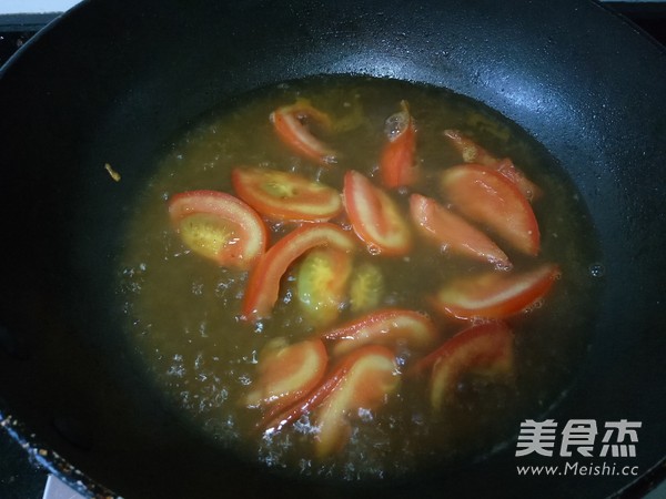 Tomato and Egg Soup Rice Cake recipe