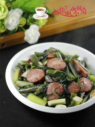 Stir-fried Cabbage with Red Sausage recipe
