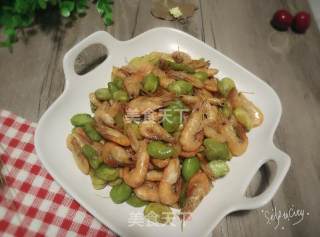 Fried River Prawns with Beans recipe