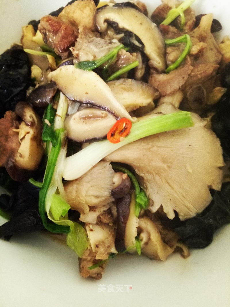 Stir-fried Mushroom with Pork Ribs