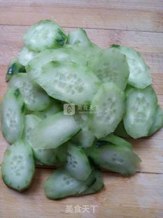 Fried Cucumber with Seafood Sausage recipe