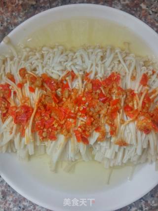 Summer Lazy Food: Chopped Pepper and Enoki Mushroom recipe