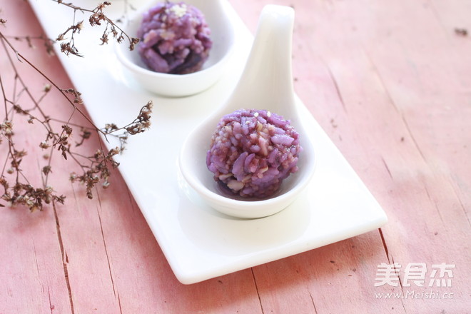 Purple Sweet Potato Rice Ball recipe