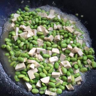 Fried Bean Curd with Edamame recipe