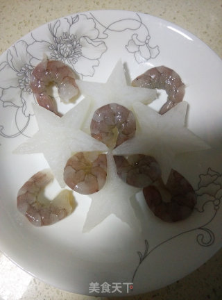 Steamed Prawns with Radish recipe