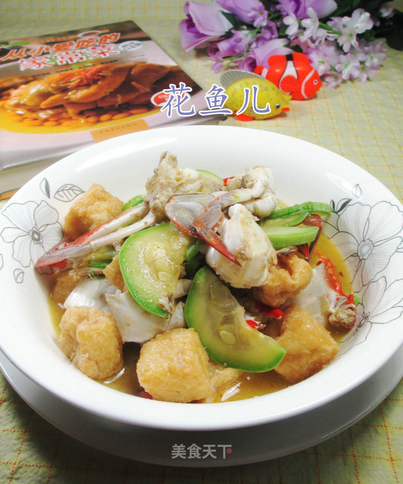 Boiled Crab with Tofu and Zucchini in Small Oil recipe