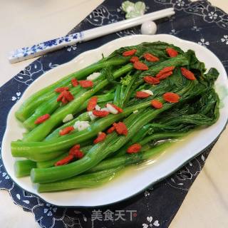 Rapeseed Heart in Soup with Garlic recipe