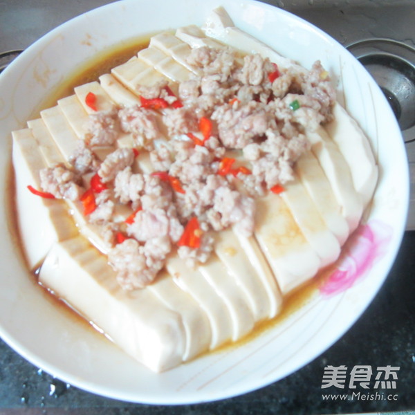 Steamed Tofu with Light Soy Sauce Minced Pork recipe
