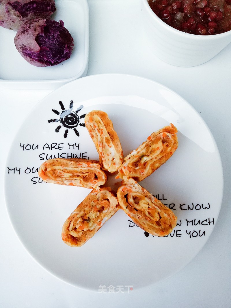 Carrot and Egg Pork Floss Roll recipe