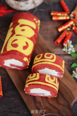 【guangxi】fu Character Firecracker Cake Roll recipe