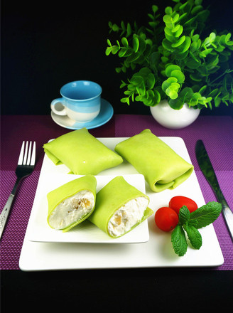 Green Tea Durian Pancake recipe