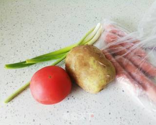 Lunch for One Person-rice with Tomatoes and Potatoes recipe