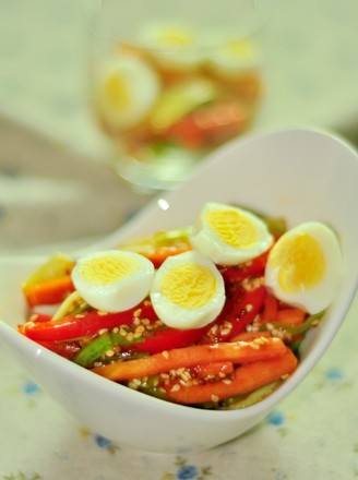 Quail Eggs with Vegetable Mustard Seed