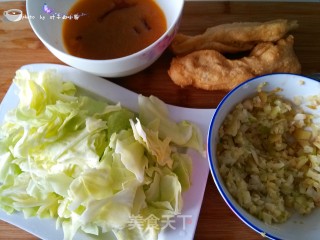 Fried Fried Dough Sticks with Cabbage recipe