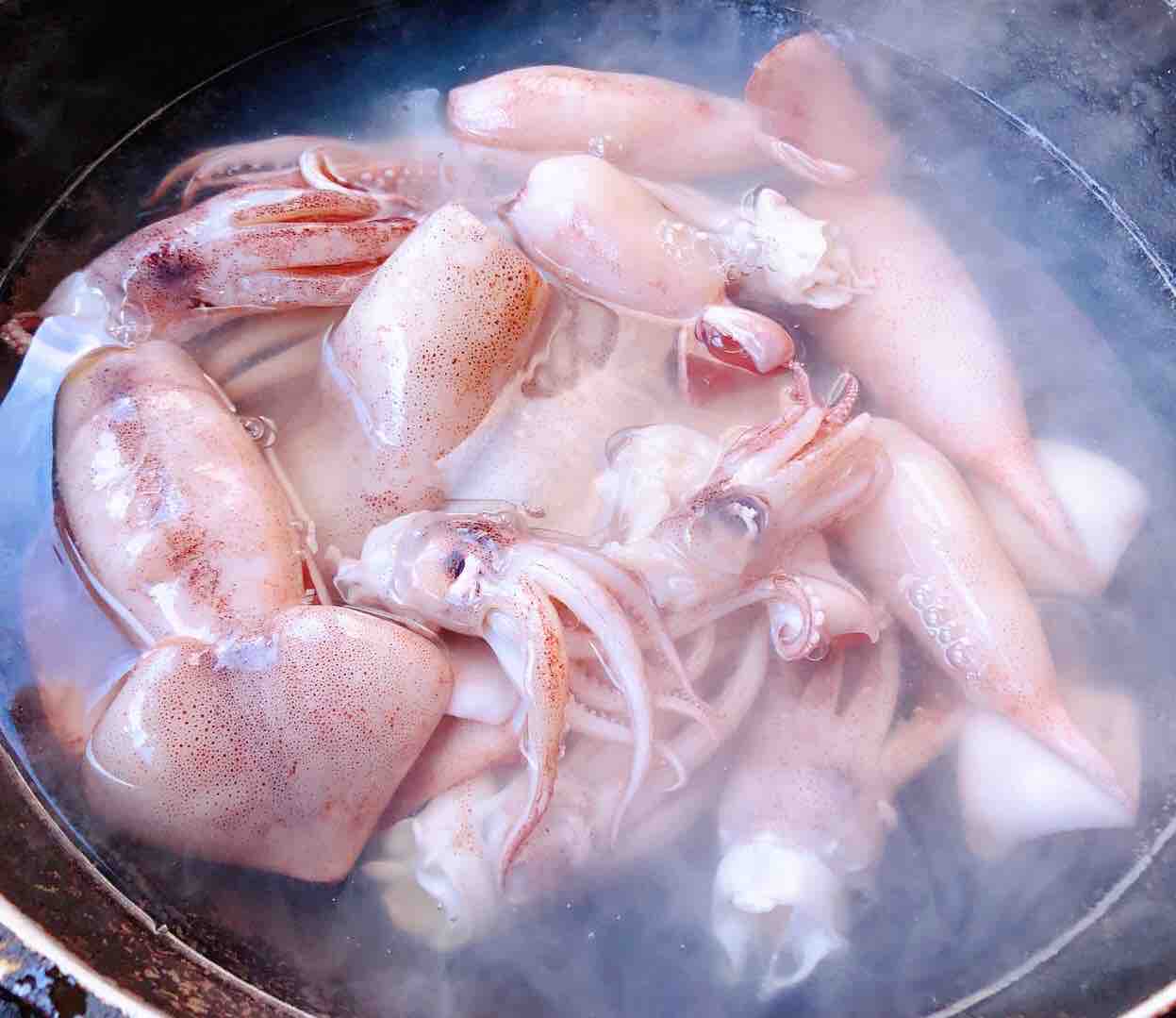 Leek, Squid, Mushroom and Goose Egg Dumplings recipe