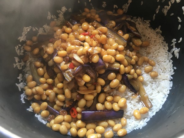 Soybean and Eggplant Braised Rice recipe