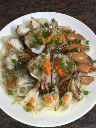 Steamed Crab with Udon Noodles recipe