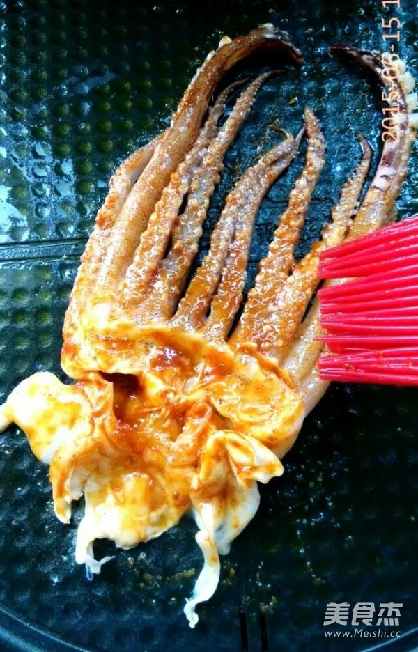 Grilled Squid on Hot Plate with Korean Spicy Sauce recipe