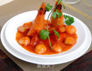 [braised Prawns with Red Wine and Tomato] --- Crispy Prawns, Sweet and Sour Sauce recipe