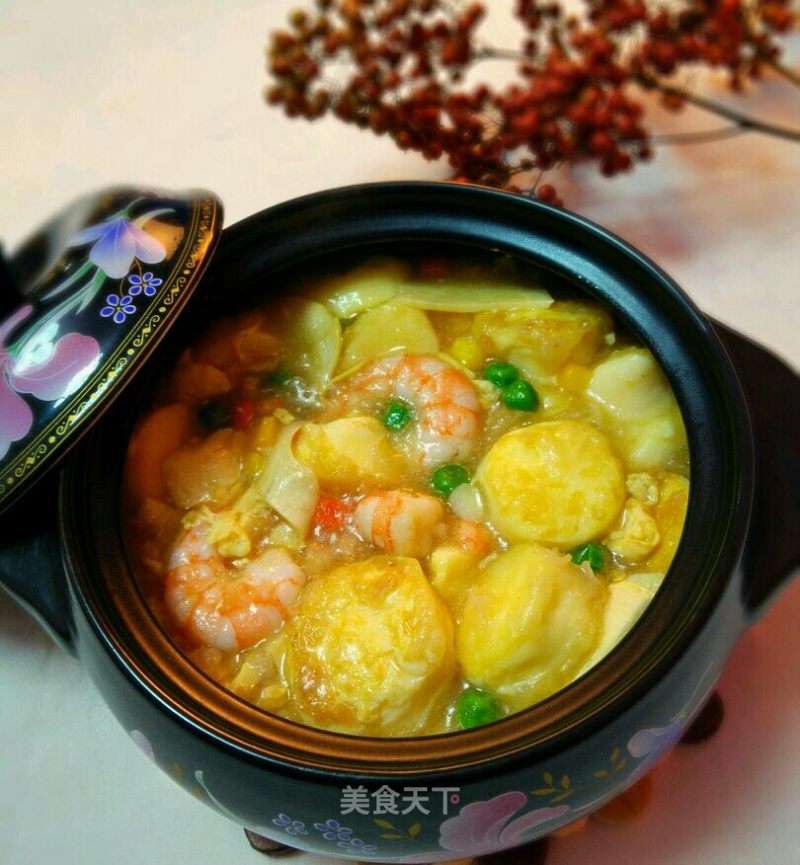 Shrimp and Jade Tofu in Casserole recipe
