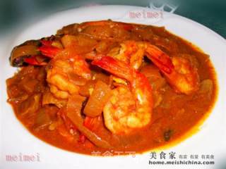 Home Cooking @@简版~~ Spicy Curry Shrimp recipe