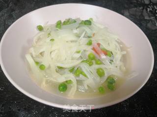 Fried Radish with Peas recipe