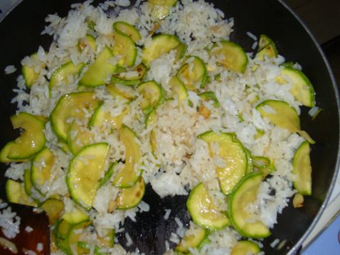 Fried Rice with Gourd and Melon Slices recipe