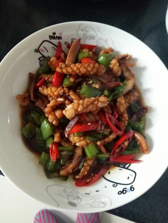 Fried Squid with Green Pepper recipe